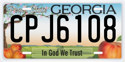 GA license plate CPJ6108