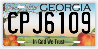 GA license plate CPJ6109