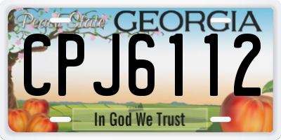 GA license plate CPJ6112