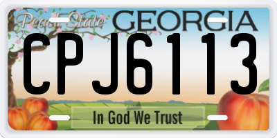 GA license plate CPJ6113