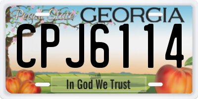 GA license plate CPJ6114