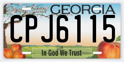 GA license plate CPJ6115