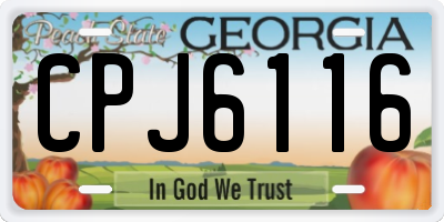 GA license plate CPJ6116