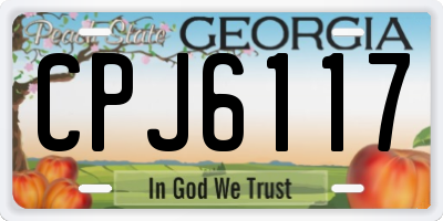 GA license plate CPJ6117