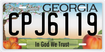 GA license plate CPJ6119