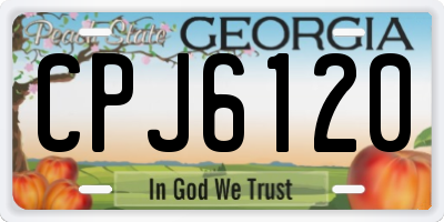 GA license plate CPJ6120