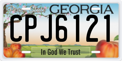 GA license plate CPJ6121