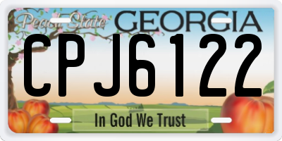 GA license plate CPJ6122