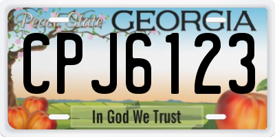 GA license plate CPJ6123