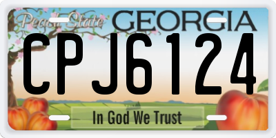 GA license plate CPJ6124