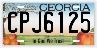 GA license plate CPJ6125