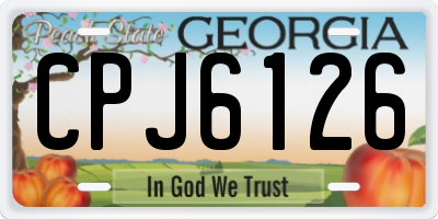 GA license plate CPJ6126