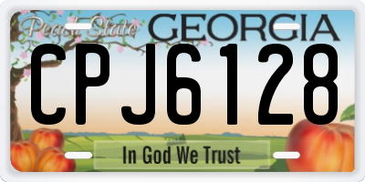 GA license plate CPJ6128