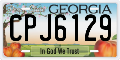 GA license plate CPJ6129