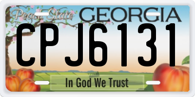GA license plate CPJ6131