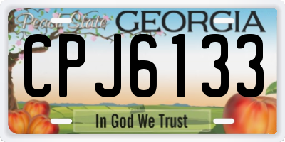 GA license plate CPJ6133