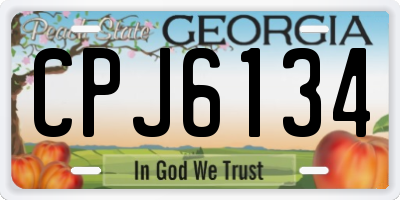 GA license plate CPJ6134