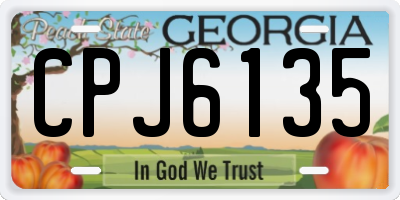 GA license plate CPJ6135