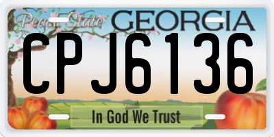 GA license plate CPJ6136