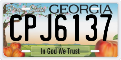 GA license plate CPJ6137
