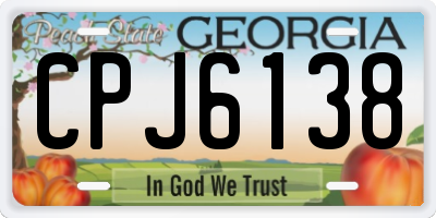 GA license plate CPJ6138