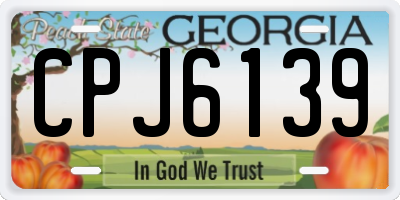 GA license plate CPJ6139