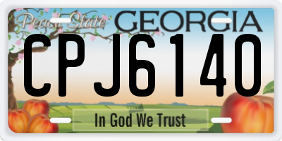 GA license plate CPJ6140