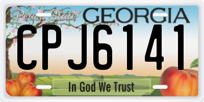 GA license plate CPJ6141