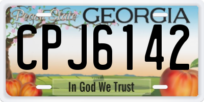 GA license plate CPJ6142