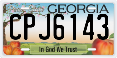 GA license plate CPJ6143