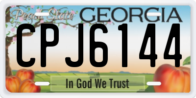 GA license plate CPJ6144