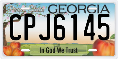 GA license plate CPJ6145