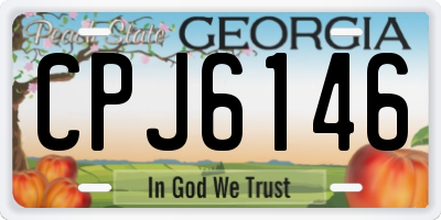 GA license plate CPJ6146