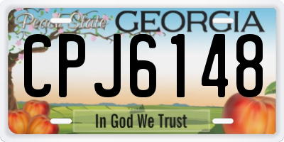 GA license plate CPJ6148