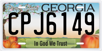 GA license plate CPJ6149