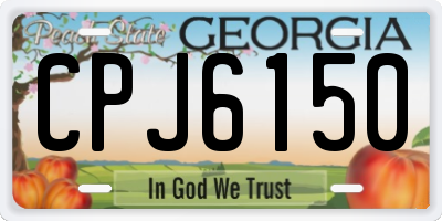 GA license plate CPJ6150