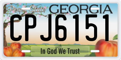 GA license plate CPJ6151