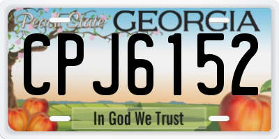 GA license plate CPJ6152