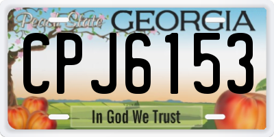 GA license plate CPJ6153