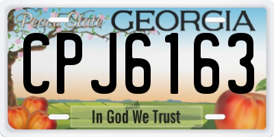 GA license plate CPJ6163
