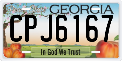 GA license plate CPJ6167