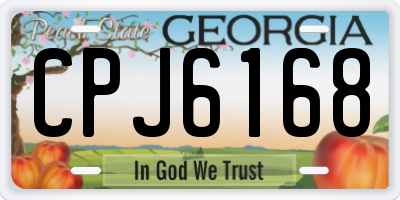 GA license plate CPJ6168