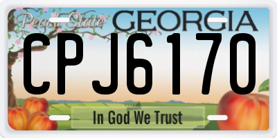 GA license plate CPJ6170