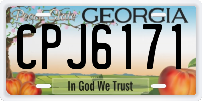GA license plate CPJ6171