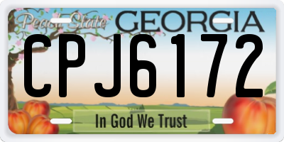 GA license plate CPJ6172
