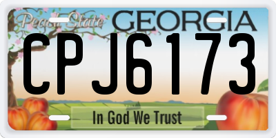 GA license plate CPJ6173