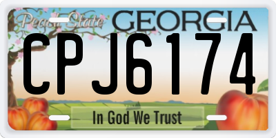 GA license plate CPJ6174