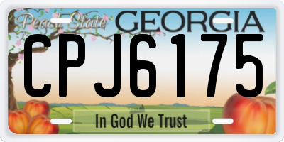 GA license plate CPJ6175