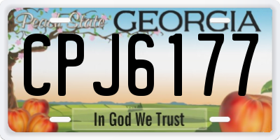 GA license plate CPJ6177