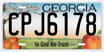 GA license plate CPJ6178